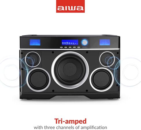 Aiwa Exos-10 Portable Bluetooth Speaker, 200W RMS Power, 6.5" Subwoofer, Deep Bass, Party Sync, Backlit Display, FM/BT/USB/AUX, Remote Control, Carry Strap, Bluetooth V5.0 in Saudi Arabia