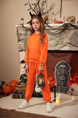 Arshiner Toddler Girl's 2Pcs Clothing Sets Long Sleeve Hoodie Sweatshirt Pants Set with Pockets Fall Winter Clothes 1-6 in Saudi Arabia