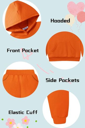 Arshiner Toddler Girl's 2Pcs Clothing Sets Long Sleeve Hoodie Sweatshirt Pants Set with Pockets Fall Winter Clothes 1-6 in Saudi Arabia