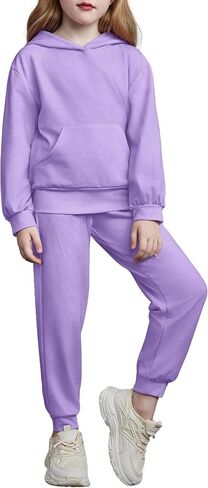 Arshiner Toddler Girl's 2Pcs Clothing Sets Long Sleeve Hoodie Sweatshirt Pants Set with Pockets Fall Winter Clothes 1-6 in Saudi Arabia