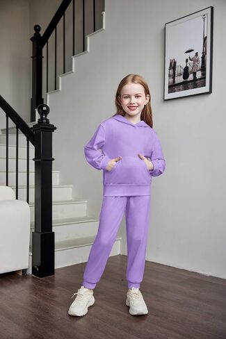 Arshiner Toddler Girl's 2Pcs Clothing Sets Long Sleeve Hoodie Sweatshirt Pants Set with Pockets Fall Winter Clothes 1-6 in Saudi Arabia
