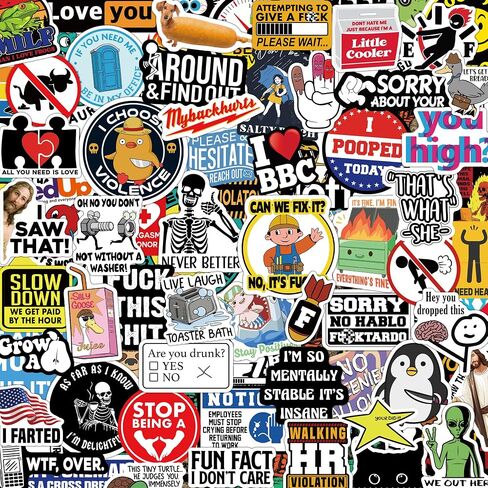 120pcs Funny Stickers for Adults, Prank Meme (Dirty) Hilarious Sticker Pack for Laptop, Hard Hat, Work, Water Bottles, Computers, Vinyl Waterproof Decals (120) in Kuwait