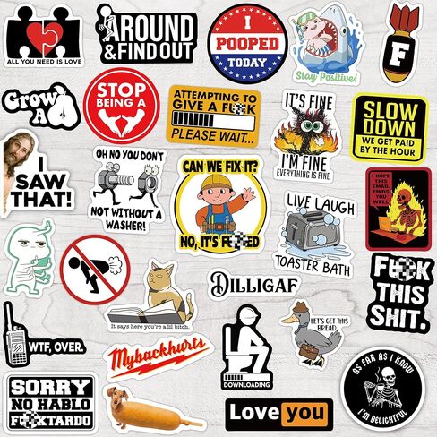 120pcs Funny Stickers for Adults, Prank Meme (Dirty) Hilarious Sticker Pack for Laptop, Hard Hat, Work, Water Bottles, Computers, Vinyl Waterproof Decals (120) in Kuwait