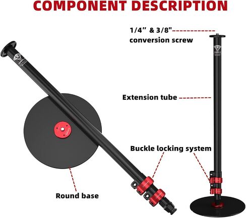 IFOOTAGE Cobra RB-A300-I, Round Base Monopod with Heavy-Duty Iron Base, Professional Camera Aluminium Monopod with Quick Adjustment Height Buckle,Compatibility DSLR Cameras Camcorders(59.44Inc) in Saudi Arabia