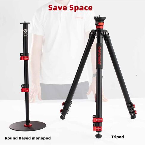 IFOOTAGE Cobra RB-A300-I, Round Base Monopod with Heavy-Duty Iron Base, Professional Camera Aluminium Monopod with Quick Adjustment Height Buckle,Compatibility DSLR Cameras Camcorders(59.44Inc) in Saudi Arabia
