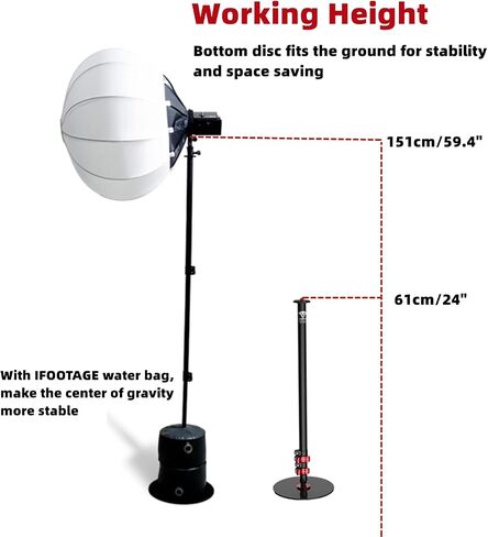 IFOOTAGE Cobra RB-A300-I, Round Base Monopod with Heavy-Duty Iron Base, Professional Camera Aluminium Monopod with Quick Adjustment Height Buckle,Compatibility DSLR Cameras Camcorders(59.44Inc) in Saudi Arabia