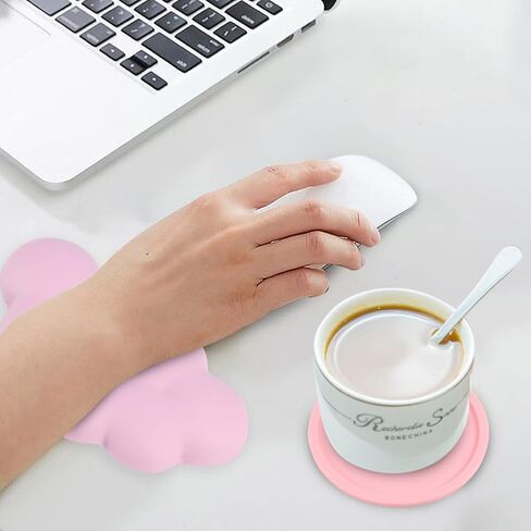 لوحة مفاتيح مسند المعصم السحابية، مسند معصم مريح للفأرة مع كوستر، مثالي للوحة المفاتيح، وعشاق الألعاب، ورسامي الكمبيوتر في المكتب والمنزل (وردي) in Kuwait