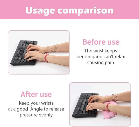 لوحة مفاتيح مسند المعصم السحابية، مسند معصم مريح للفأرة مع كوستر، مثالي للوحة المفاتيح، وعشاق الألعاب، ورسامي الكمبيوتر في المكتب والمنزل (وردي) in Kuwait