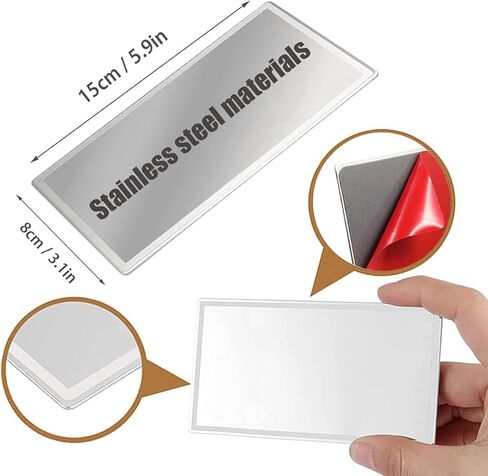 مرآة واقية من الشمس للسيارة، مرآة مكياج لمستحضرات التجميل للسيارة، مرآة زينة ذاتية اللصق للسيارات للشاحنة، سيارات الدفع الرباعي (مستطيلة) in Kuwait