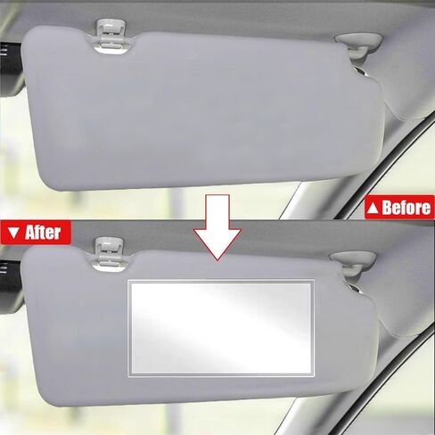 مرآة واقية من الشمس للسيارة، مرآة مكياج لمستحضرات التجميل للسيارة، مرآة زينة ذاتية اللصق للسيارات للشاحنة، سيارات الدفع الرباعي (مستطيلة) in Kuwait