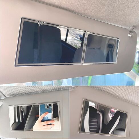 مرآة واقية من الشمس للسيارة، مرآة مكياج لمستحضرات التجميل للسيارة، مرآة زينة ذاتية اللصق للسيارات للشاحنة، سيارات الدفع الرباعي (مستطيلة) in Kuwait