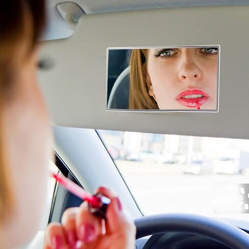 مرآة واقية من الشمس للسيارة، مرآة مكياج لمستحضرات التجميل للسيارة، مرآة زينة ذاتية اللصق للسيارات للشاحنة، سيارات الدفع الرباعي (مستطيلة) in Kuwait