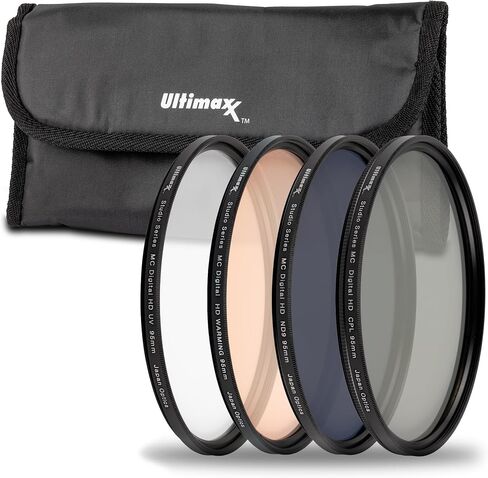 حزمة عدسة Ultimaxx Essential Sigma 105mm f/1.4 DG HSM Art (E Mount) - تتضمن: مجموعة مرشح نهائية مكونة من 4 قطع (UV، CPL، Warming، ND9)، غطاء عدسة، حافظة غطاء عدسة عالمية، حقيبة عدسة والمزيد (حزمة 15 قطعة) in Kuwait