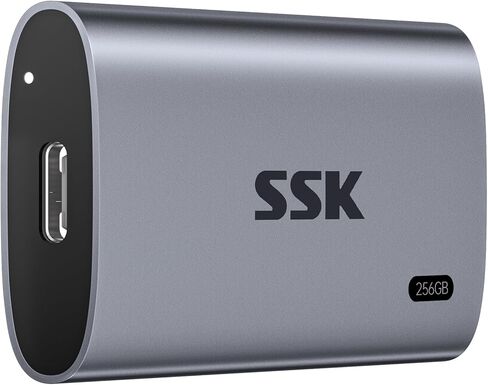 SSK 128GB SSD External Hard Drive, Portable SSD Up to 550MB/s Fast Solid State Drives, External Drive USB 3.2 Gen2 SSD for iPhone 15/Pro, Windows, Mac, Android with LED Light, Trim, Smart Supported in Kuwait