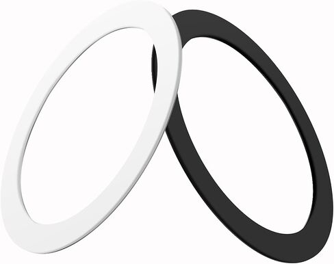 ملصق حلقة محول metisinno لـ MagSafe، حلقة لاصقة معدنية عالمية لهاتف iPhone/Samsung/Android، ملحقات محول لقبضة الهاتف المغناطيسية/الحلقة/الحامل/الحامل والشاحن، أبيض وأسود in Kuwait