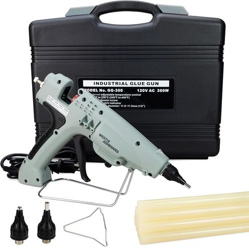 IDL Packaging GG-5810 Industrial 450W Hot Glue Gun with 10 pcs Glue Sticks - 5/8" x 10" Full-Size Glue Sticks, Amber - Hot Glue Gun Kit for Variety of Surfaces: Foam, Vinyl, Leather, or Upholstery in Kuwait