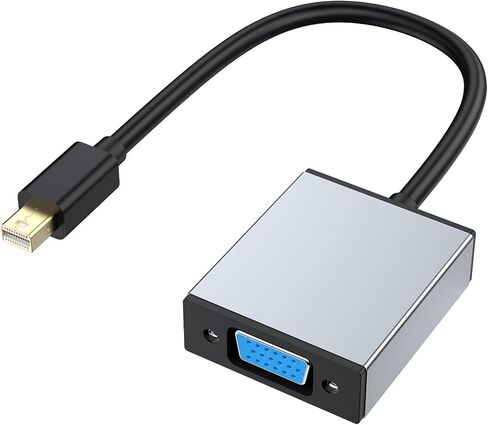 محول DisplayPort إلى VGA، منفذ عرض إلى محول VGA ذكر إلى أنثى ألومنيوم HD 1080P، سلك مطلي بالذهب للكمبيوتر والشاشة والتلفزيون وجهاز العرض المتوافق مع Lenovo وDell وHP وASUS in Kuwait