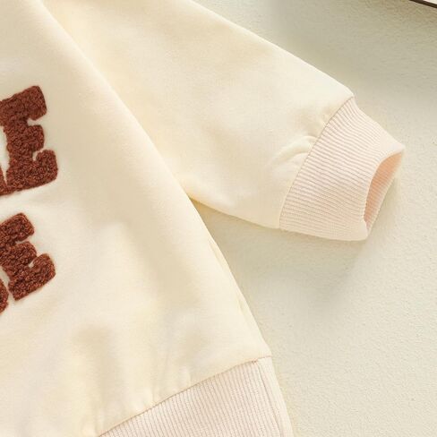 fhutpw Fall Baby Boy Clothes Toddler Embroidery Little Dude Print Long Sleeve Sweatshirt Tops Solid Pants Winter Outfits in Saudi Arabia