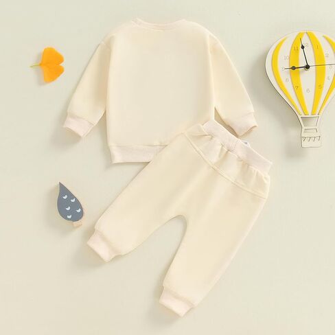 fhutpw Fall Baby Boy Clothes Toddler Embroidery Little Dude Print Long Sleeve Sweatshirt Tops Solid Pants Winter Outfits in Saudi Arabia