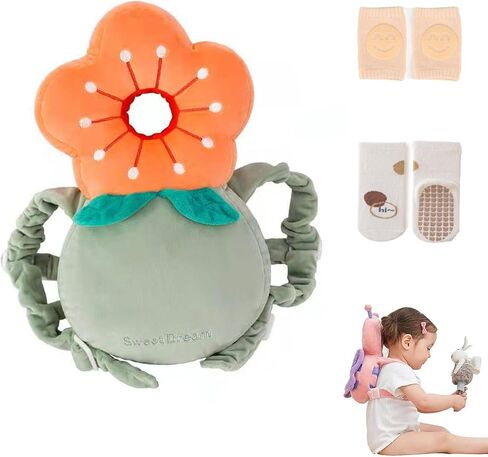 Baby Walker Head Protector Backpack Wear,Toddler Adjustable Baby Head Protection Backpack for Safety Baby Learning Walking Crawling (Cats) in Saudi Arabia