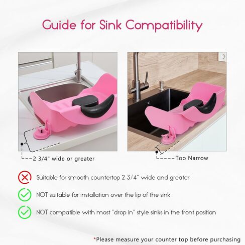 Yoofoss Portable Hair Wash Basin for Children, Toddlers, Kids, Teens, Hair Washing Station for Sink at Home, Portable Shampoo Bowl with Neck Support - Pink in Saudi Arabia