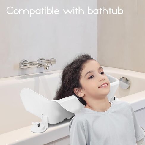 حوض غسيل الشعر المحمول من يوفوس للأطفال، والأطفال الصغار، والمراهقين، ومحطة غسيل الشعر للحوض في المنزل، ووعاء شامبو محمول مع دعم للرقبة - وردي in Kuwait