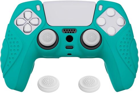 eXtremeRate PlayVital Guardian Edition Ergonomic Soft Anti-Slip Controller Silicone Case Cover for ps5, Rubber Protector Skins with Black Joystick Caps for ps5 Controller - Purple & Black in Kuwait