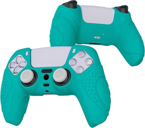 eXtremeRate PlayVital Guardian Edition Ergonomic Soft Anti-Slip Controller Silicone Case Cover for ps5, Rubber Protector Skins with Black Joystick Caps for ps5 Controller - Purple & Black in Kuwait