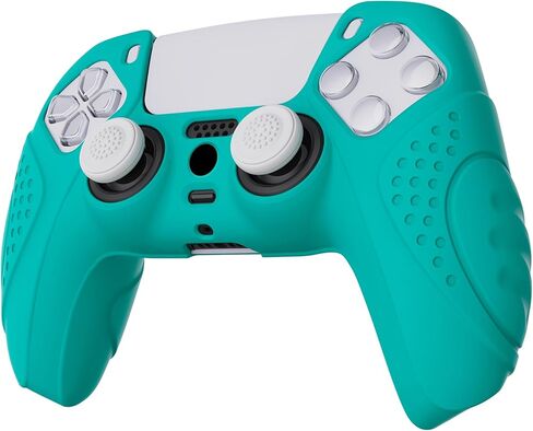 eXtremeRate PlayVital Guardian Edition Ergonomic Soft Anti-Slip Controller Silicone Case Cover for ps5, Rubber Protector Skins with Black Joystick Caps for ps5 Controller - Purple & Black in Kuwait