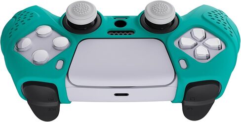 eXtremeRate PlayVital Guardian Edition Ergonomic Soft Anti-Slip Controller Silicone Case Cover for ps5, Rubber Protector Skins with Black Joystick Caps for ps5 Controller - Purple & Black in Kuwait