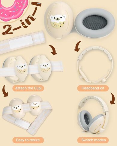 2-in-1 Baby Ear Muffs Noise Protection, Baby Noise Cancelling Headphones, Infant Ear Protection for Airplane in Saudi Arabia