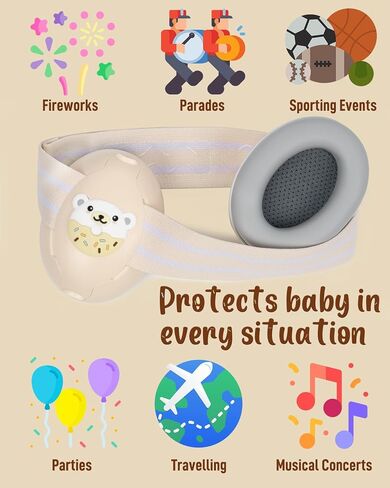 2-in-1 Baby Ear Muffs Noise Protection, Baby Noise Cancelling Headphones, Infant Ear Protection for Airplane in Saudi Arabia