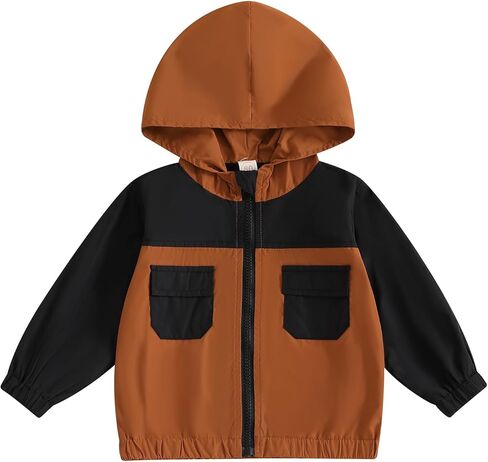 MERSARIPHY Toddler Boy Hoodies Baby Boy Jacket Lightweight Pocket Zip Up Hooded Jackets Baby Fall Winter Outwear in Kuwait