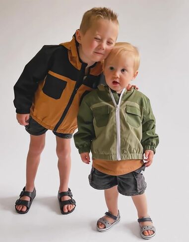 MERSARIPHY Toddler Boy Hoodies Baby Boy Jacket Lightweight Pocket Zip Up Hooded Jackets Baby Fall Winter Outwear in Kuwait