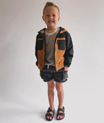 MERSARIPHY Toddler Boy Hoodies Baby Boy Jacket Lightweight Pocket Zip Up Hooded Jackets Baby Fall Winter Outwear in Kuwait