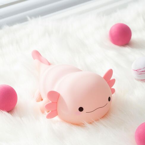 Axolotl Night Light for Kids, Touch Baby Silicone Lamp,Toddler Night Light for Bedroom,Cute Decor for Girls Bedroom,Cute Gifts Stuff for Boys Girls Baby Children (Pink Axolotl 1) in Saudi Arabia