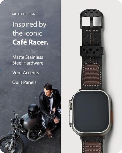 Fullmosa Café Racer جلد سوار ساعة أبل 49 مللي متر 46 مللي متر 45 مللي متر 44 مللي متر 42 مللي متر 41 مللي متر 40 مللي متر 38 مللي متر ل iWatch Ultra SE Series 10 9 8 7 6 5 4 3 2 1 in Kuwait