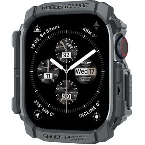 Spigen Rugged Armor Designed for Apple Watch Series 10 46mm Case Durable TPU Case for Apple Watch Series 10 Case 46mm (2024) - Matte Black