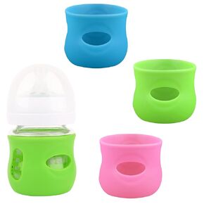 Sakolla Silicone Baby Bottle Sleeves for Philips Avent Natural Glass Baby Bottles 4oz, BPA Free Premium Food Grade Silicone Bottle Cover Anti-Fall, Anti-Slip, Anti-Scald, Pack of 3
