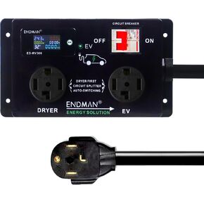 مجفف ذكي EV Splitter، مفتاح الطاقة التلقائي ENDMAN للمجفف وEV، شحن سريع، NEMA 10-30
