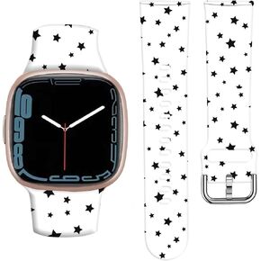 Sprot Watch Band Compatible with Versa 4/Versa 3 Band Women/Sense/Sense 2 Bands,Cute Fadeless Replacement Accessories for Versa 3/4 and Sense/Sense 2 Watch Band for Women Men