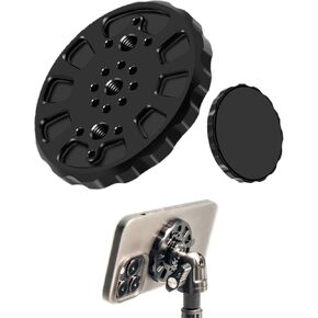 Magnetic Phone Tripod Mount Adapter with 1/4" Holes Compatible with iPhone 12/13/14/15 Pro, Pro Max, Mini, and MagSafe Case/Cover