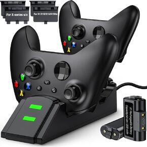 Individual Xbox Rechargeable Battery-2x3600mWh Batteries with Xbox Controller Charger, Xbox Controller Battery Pack for Xbox Series X/S, Xbox Battery Pack Xbox Charging Station for Xbox One/S/X/Elite
