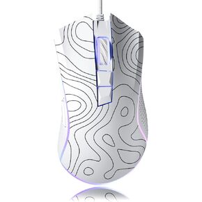 ماوس ألعاب سلكي XVX، ماوس ألعاب RGB بدقة 12000 نقطة في البوصة مع 12 وضعًا بإضاءة خلفية و7 أزرار ماكرو، تدعم ماوس ألعاب الكمبيوتر ربط المفاتيح بنفسك، فأرة كمبيوتر لألعاب الكمبيوتر لأجهزة الكمبيوتر المحمول وأجهزة Mac Windows، بحر مرجاني in Kuwait