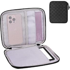 Padded Sleeve Pouch for 6-7 Inch eBook/E-Reader (Black-PU)