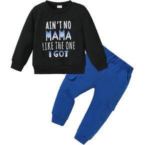 CARETOO Toddler Boys 2 Pieces Long Sleeve Sets Tops with Pants Outfits