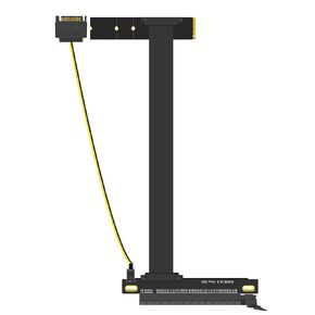 GLOTRENDS 300mm M.2 Key M to PCIe 4.0 X16 Riser Cable for Adding a Vertically Placed eGPU to a Desktop PC, Equipped with 75W/12V SATA Power Port (M.2R-PCIE90-300MM)