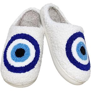 Women's Men's Cute Evil Eyes Slippers Strawberry Slippers Fuzzy Plush Soft Warm Home Bedroom House Shoes