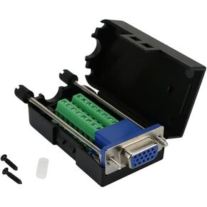 توينكلباي D-SUB DB15 أنثى 15Pin جاك ميناء إلى محطة لوحة القطع موصل 3 صف التوصيل، DR15 VGA أنثى مع حافظة
