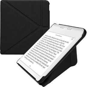 kwmobile Origami Case Compatible with Kobo Libra Colour Case - Slim PU Leather Cover with Stand - Dark Green